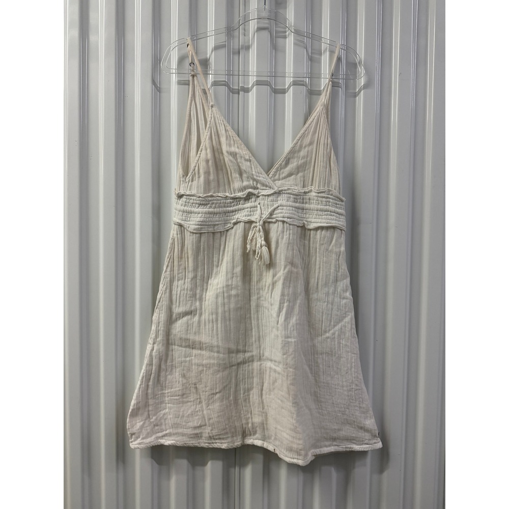 Roxy Cotton Gauze Cover Up Dress Womens Large White Boho Coastal
